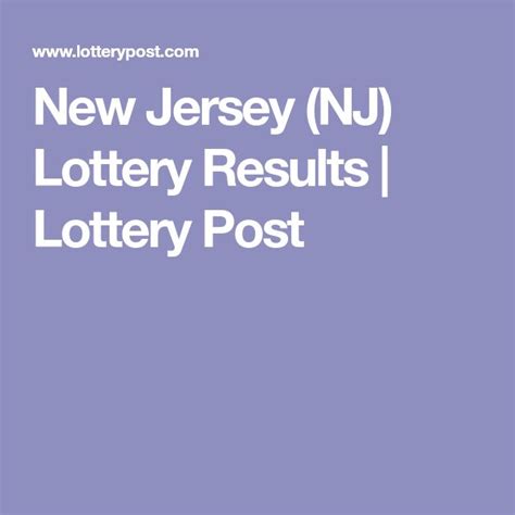 www lotterypost.com|New Jersey (NJ) Lottery Results .